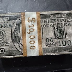 Caleesa Rhinestone Money Stack Clutch